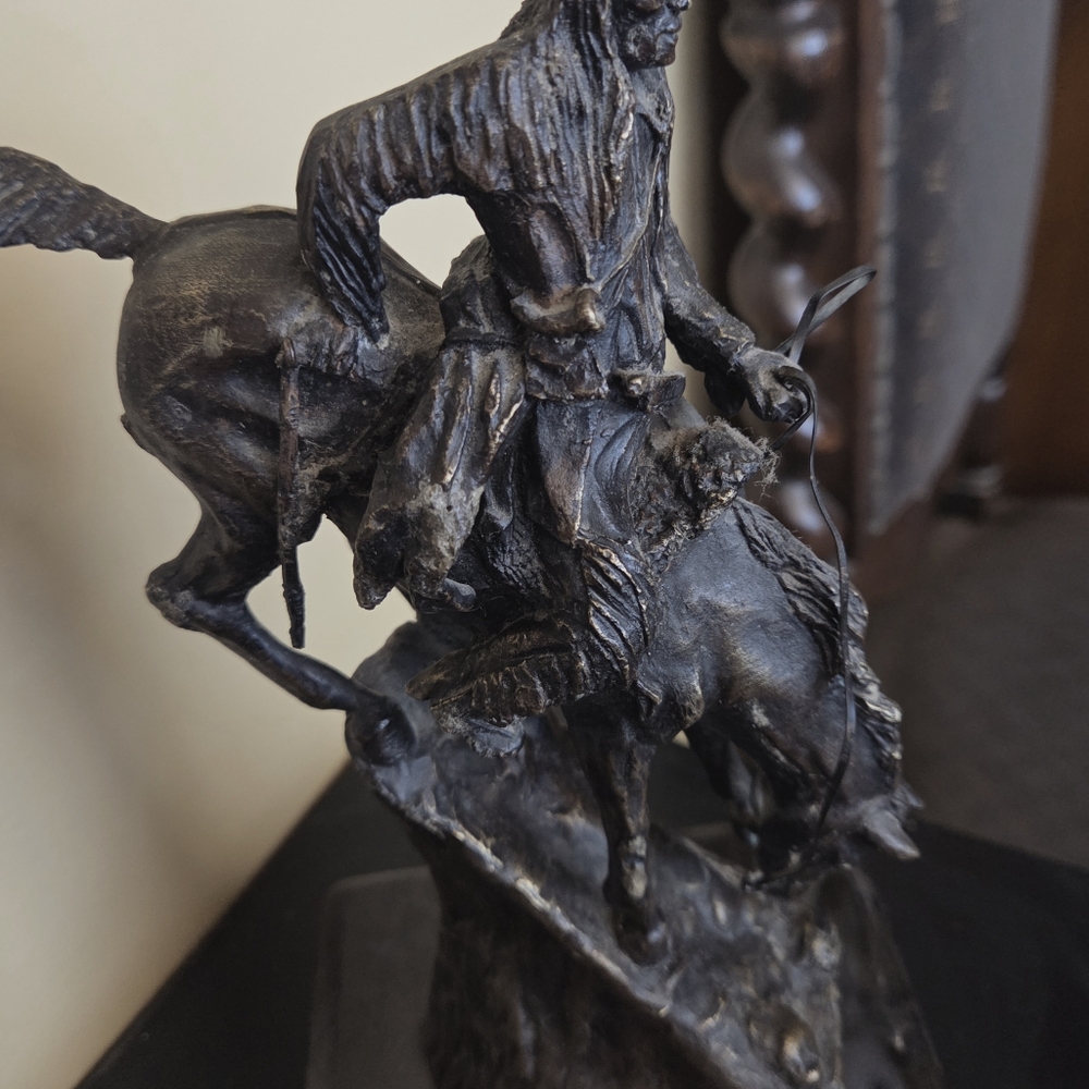 Remington Bronze Horseman Sculpture